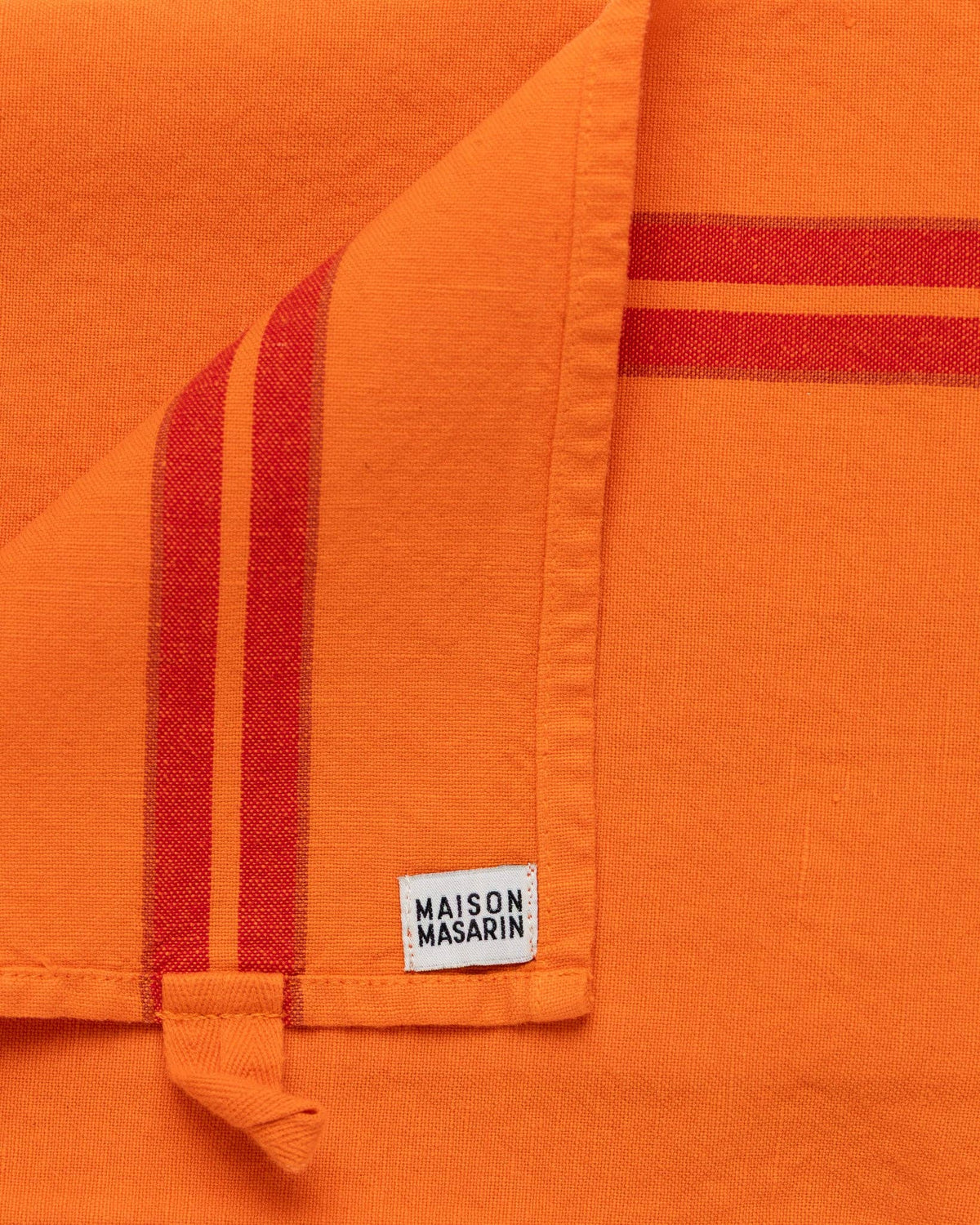 Linen-cotton tea towel: Grenade / Pink and red stripes