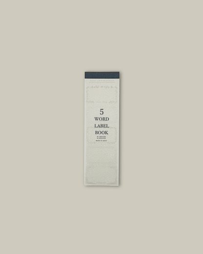 OEDA LETTERPRESS 5-Wort-Etikettenbuch - Grau & Beige