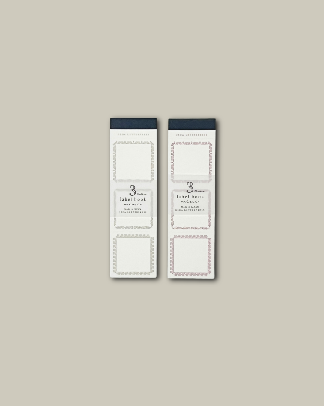 OEDA LETTERPRESS 3 Muster Etikettenbuch Mini - Bronze / Rot