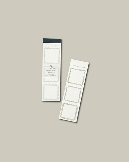 OEDA LETTERPRESS 3 Muster Etikettenbuch Mini - Bronze / Rot