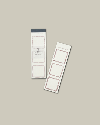 OEDA LETTERPRESS 3 Muster Etikettenbuch Mini - Bronze / Rot