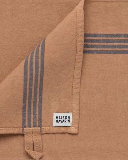 Linen-cotton tea towel: Grenade / Pink and red stripes