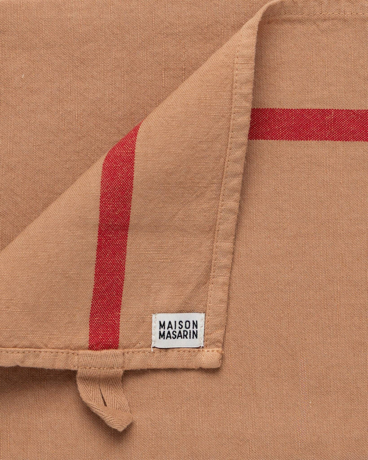 Linen-cotton tea towel: Grenade / Pink and red stripes