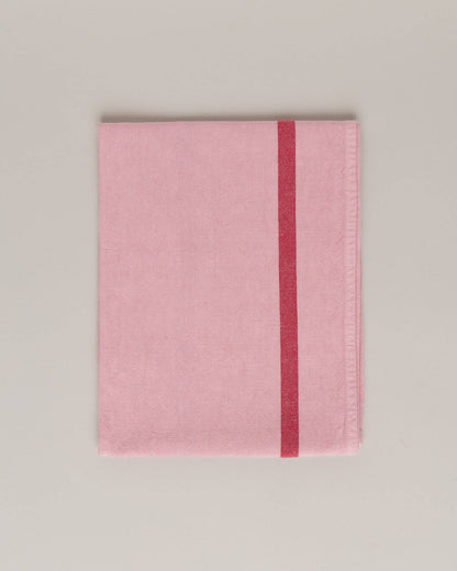 Linen-cotton tea towel: Grenade / Pink and red stripes