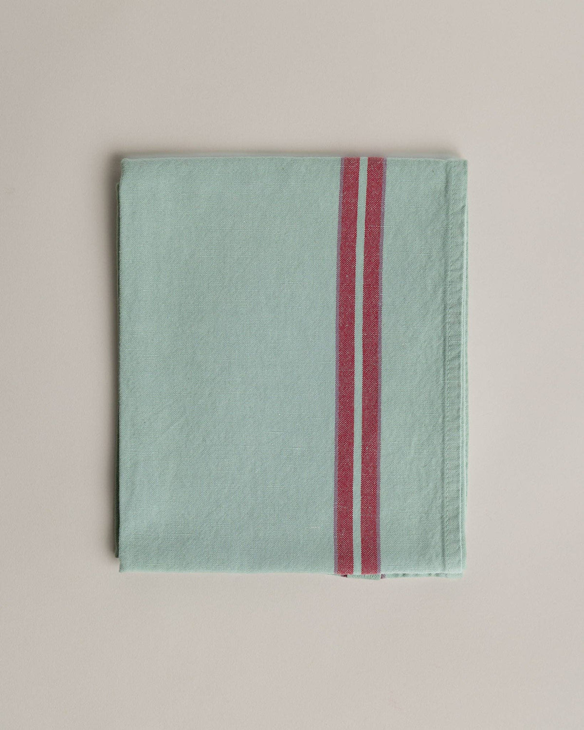 Linen-cotton tea towel: Verveine / Pink and red stripes