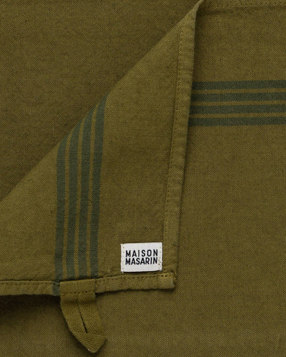 Linen-cotton tea towel: Grenade / Pink and red stripes