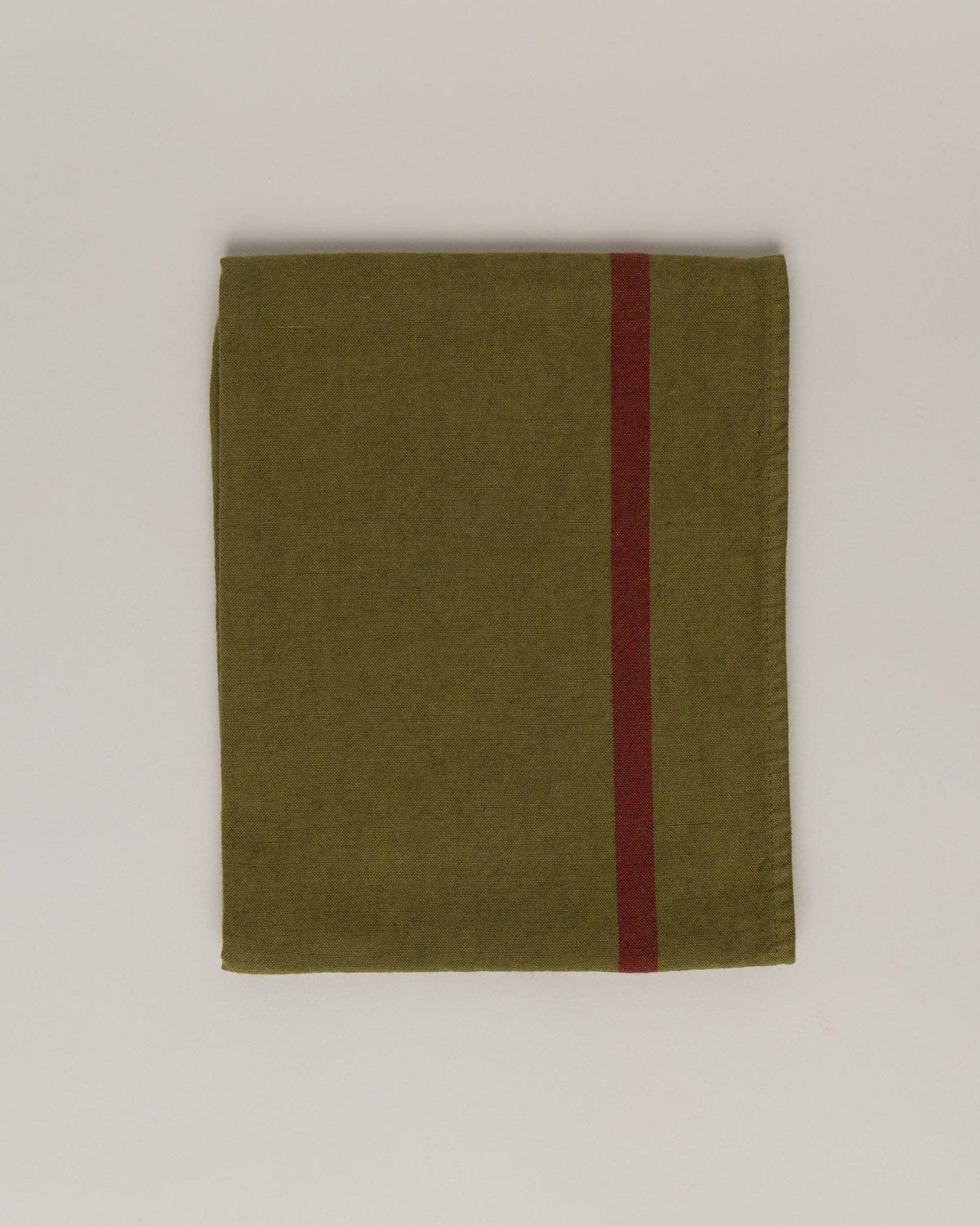 Linen-cotton tea towel: Powder / Pink and red stripes