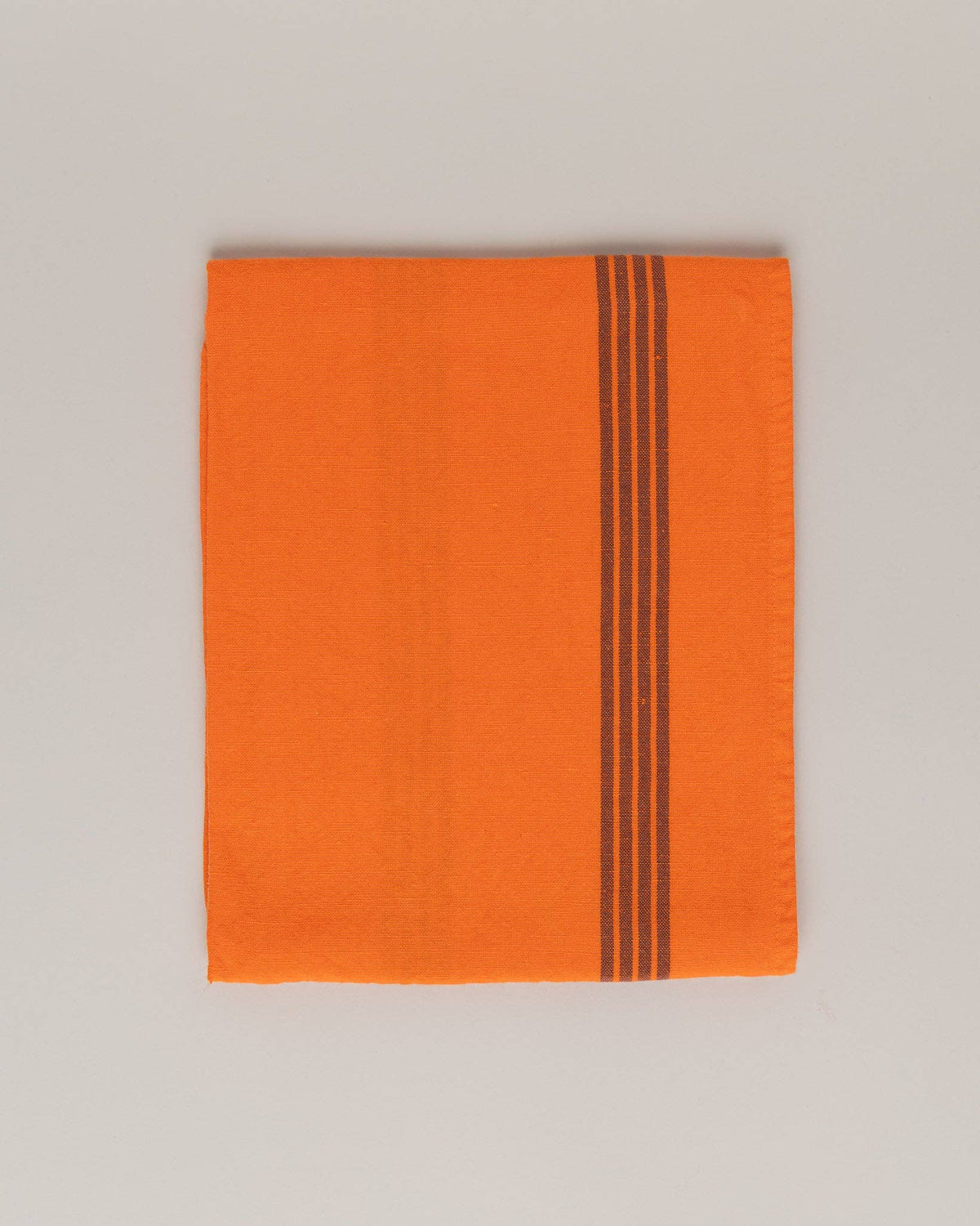 Linen-cotton tea towel: Nature green / Pink and red stripes