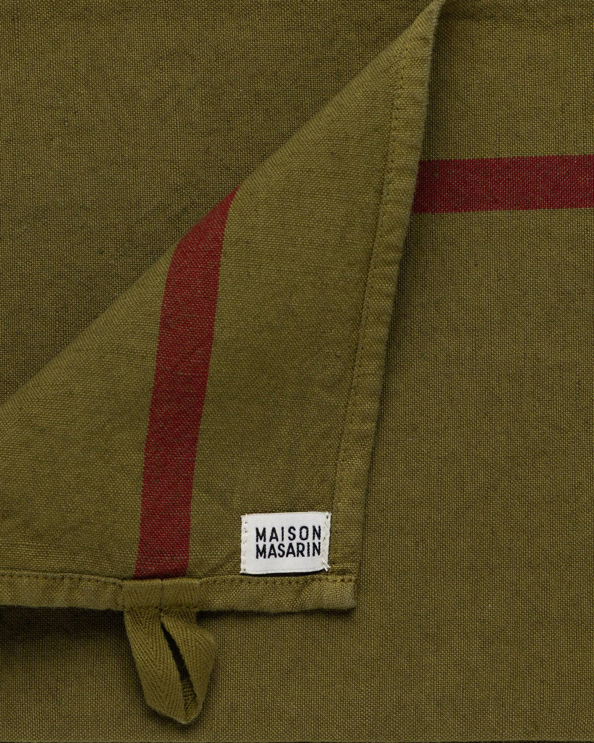 Linen-cotton tea towel: Grenade / Pink and red stripes