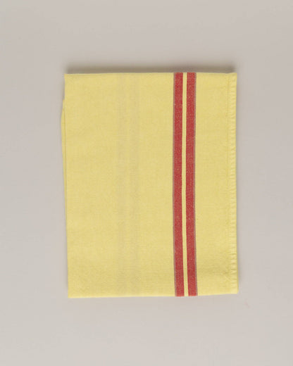 Linen-cotton tea towel: Limoncello / Pink and red stripes